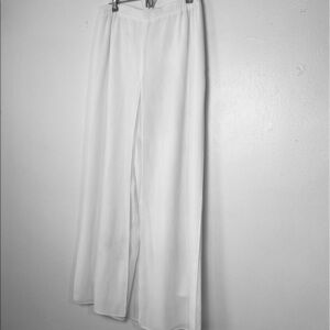 Evening Pant Misty Lane Split Overlay. White Sz 12